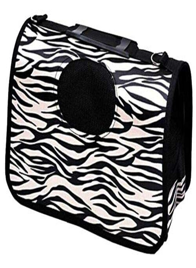 Pet Believe Breathable and Comfortable Pet Puppy Carrier Bag Black and White Printed Hand Shoulder Straps Zipper Bagpack Box Cage Crates Kennel for Travel - Image 1